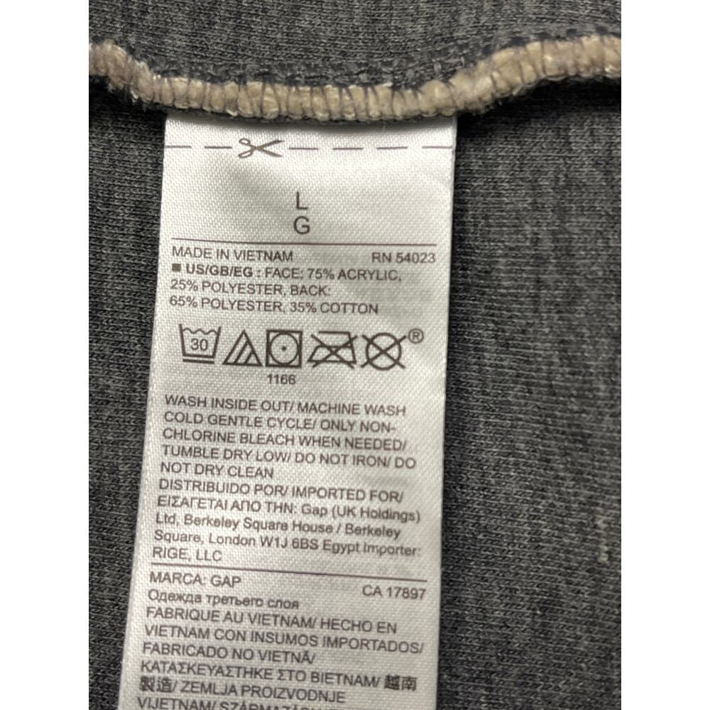 GAP Sherpa Teddy Vest organic white snap front buttons, size large - Picture 5 of 10